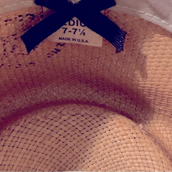 Dorman Straw Fedora Panama Hat Tan & Hatband Sz 7-7 1/8 USA Gorgeous - Picture 8 of 8